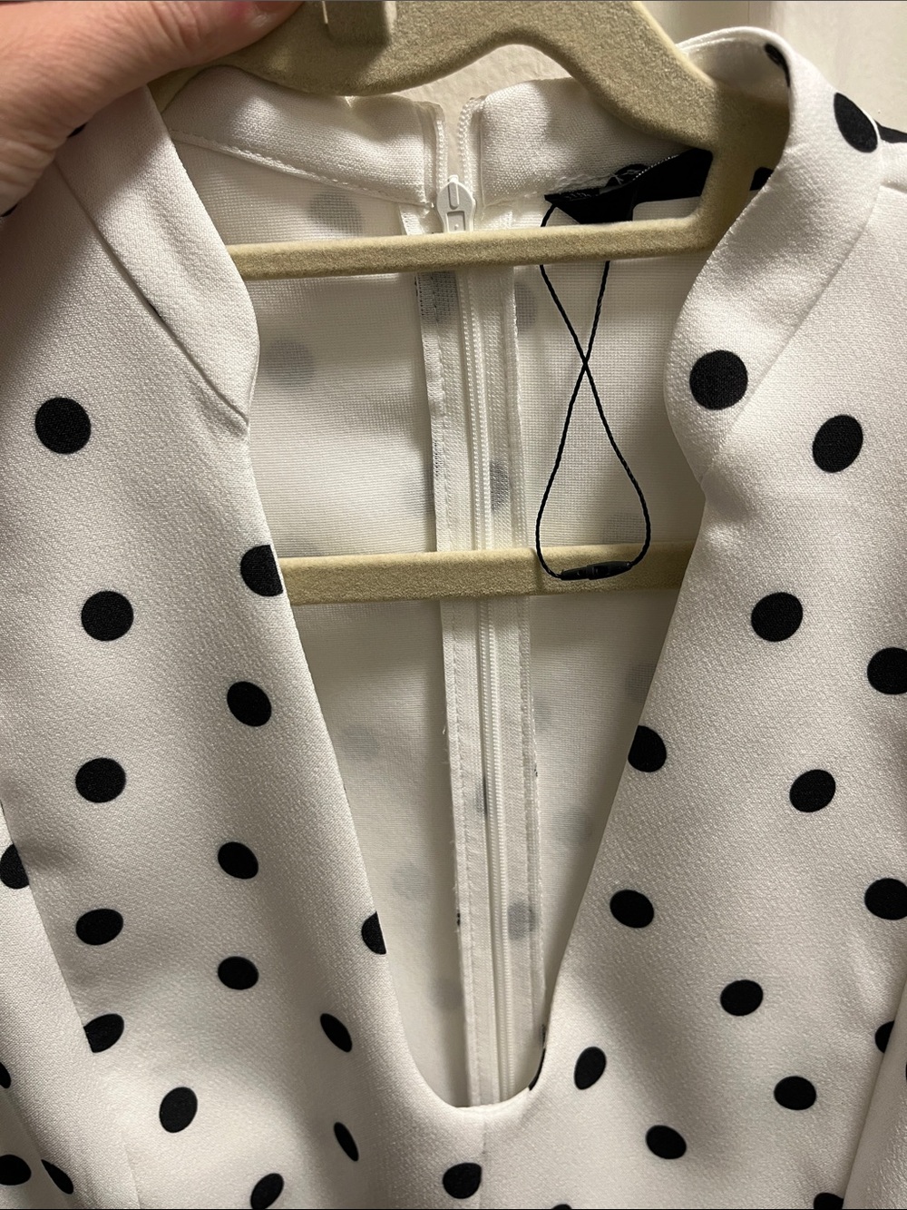 Zara White Polka Dot Puff Sleeve Dress *NWOT* - Picture 10 of 13